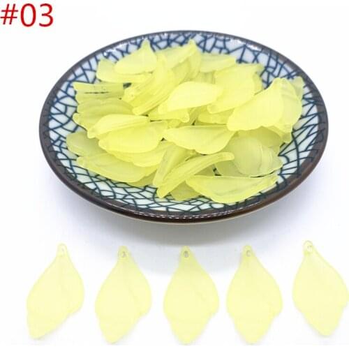 New 23x16mm 20pcs Yellow Feather Matte Acrylic Beads Beads Style for DIY Handmade Bracelet Jewelry Making Accessorie#03