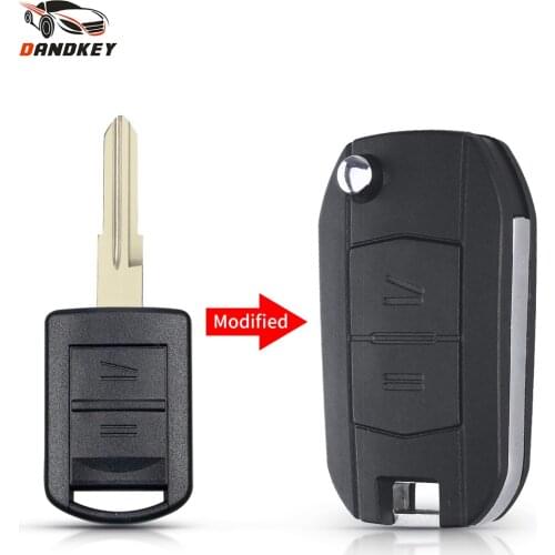 Dandkey Modified 2 Buttons Replacement Car Key Shell Blank Flip Cover For Opel Astra H J g Corsa Insignia Zafira Vectra Mokka