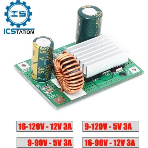 DC 9V 12V 24V 36V 48V 72V 120V to 5V 3A Step Down Module Power Supply DC-DC Non-isolated Buck Converter Stabilizer