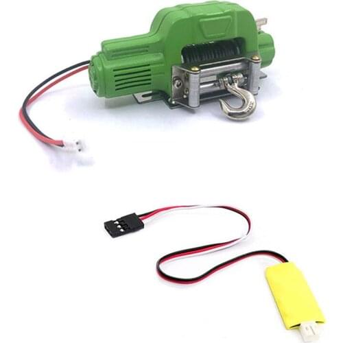 For 1/10 TRAXXAS TRX4 Defender Axial SCX10 D90 Electric Winch & 3-Ways Wireless Remote Controller Receiver RC Crawler Car Parts