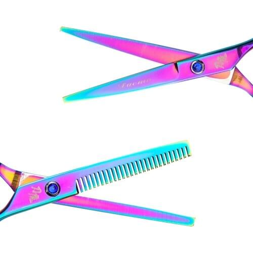 FnLune Professional 6.0 Inch Hairdressing Scissors Hairdressing Scissors Thin Shear Flat Shears Hairdressing Salon Hairstylist