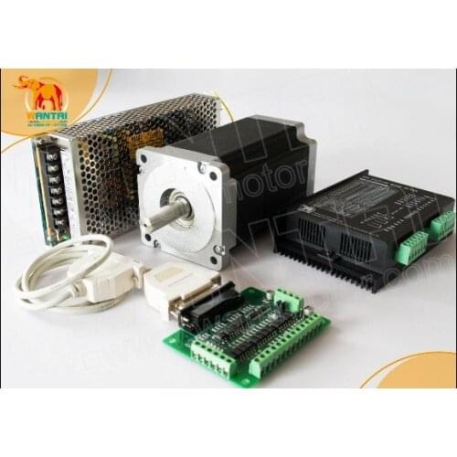 Hot Sell! CNC Wantai Nema34 Stepper Motor 85BYGH450C-012 1600oz-in+Driver DQ860MA 7.8A 80V 256 Micro Router Metal Grind Foam