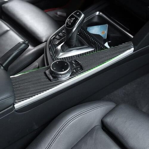 Carbon Fiber Car Styling Center Control Media Panel Cover Sticker Trim For BMW 3 4 Series F30 F32 2013 2014 2015 2016 2017 2018