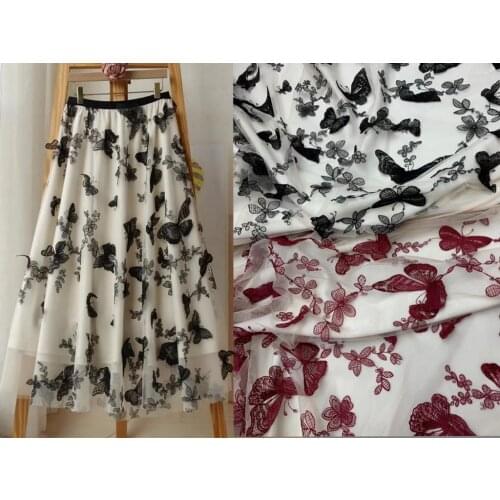 1 Yards 130CM Width Fashion Dress Top Quality Off White Gorgeous Embroidered French Lace Fabric Sequins Bridal Lace Fabric