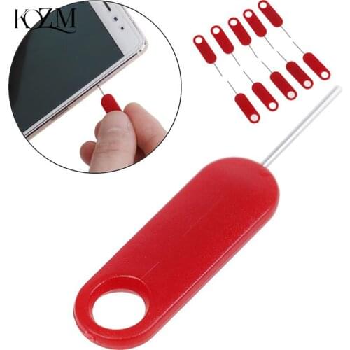 10pcs Red Sim Card Tray Removal Eject Pin Key Tool Stainless Steel Needle for iPhone iPad Samsung for Huawei xiaomi