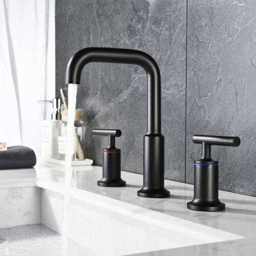 Matte Black bathroom sink faucet High-quality Brass mixer faucet,Rotation Cold and hot water tap