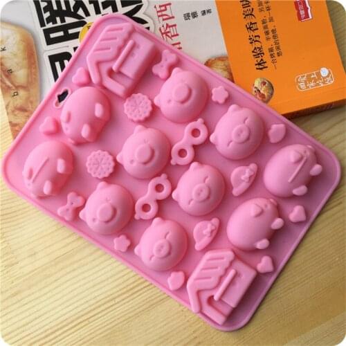 Cute Piggy Silicone Cake Mold Chocolate Cookie Soap Molds Ice Cube Tray Fondant Cake Decorating Baking Tools
