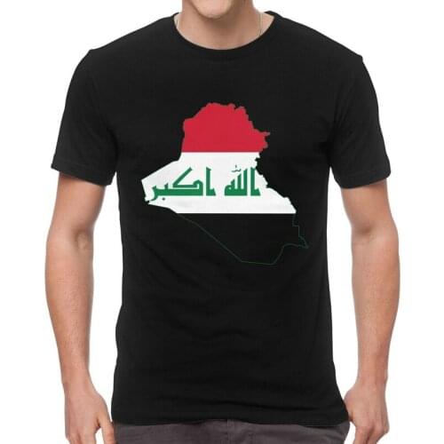 Mens Iraqi Iraq Flag Map T-Shirt Novelty Tshirt Short Sleeve Cool T Shirt Homme Cotton Tee Merch