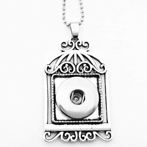 Newest bird cage snap button jewelry necklace EA112 (fit 18mm 20mm snaps)