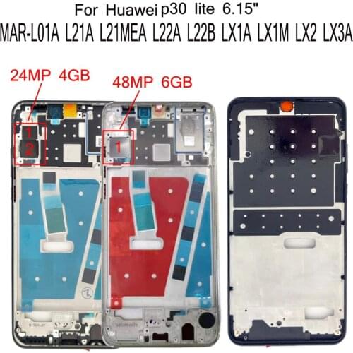100% New For Huawei P30 Lite Nova 4E MAR-L01A L21A L21MEA L22A L22B LX1A LX1M LX2 LX3A Front Middle LCD Screen Housing Frame