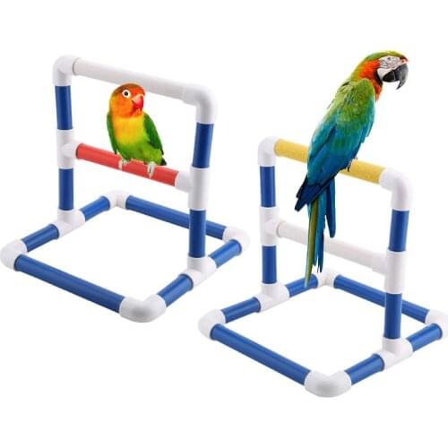 Parrot Stand Perch Rack Bird Play Training Toys Parrots Shower Perches Playgound Standing Toy for Macaw Cockatoo Budgies C42