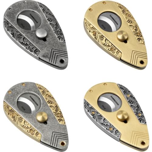 Portable Dual Blades Tobacco Cigar Cutting Cutter Sharp Stainless Steel Cigar Scissors Accessories