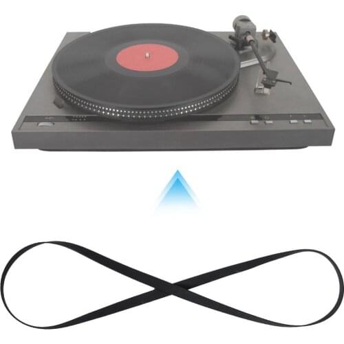 Black Rubber Record Player Belt with Good Elasticity Phonograph Turntable Replacement Belt