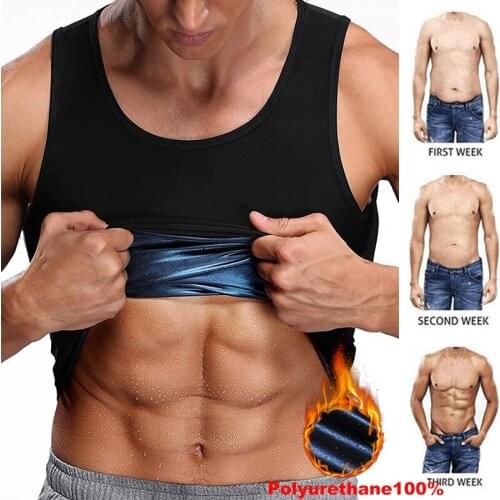 Sauna Slimming Vest Body Shaper for Men Waist Trainer Sweat Suit Workout Shapewear Compression Shirt Tank Top Tummy Control