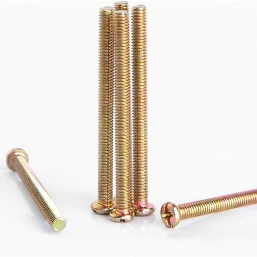Carbon Steel 10/5pcs M3 M4 Phillips Cross Recessed Pan Head Machine Long Screw Metric Thread Round Head Bolt for Switch Socket