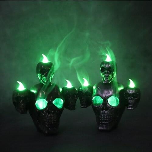 Halloween Skull Ghost Shape Led Lamps With Smoke Horror Weird Terrible Green Light