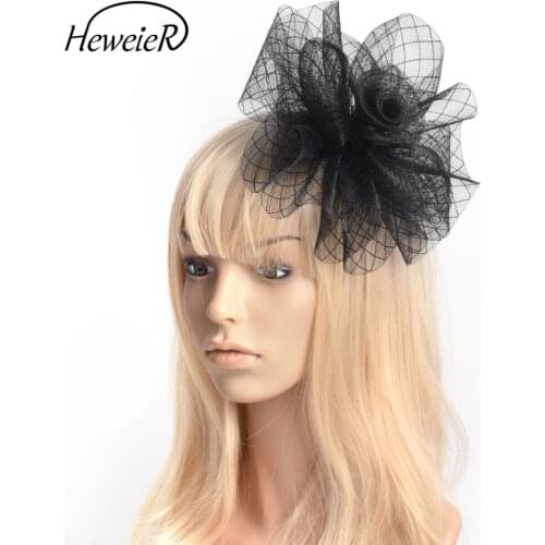 New Fashion Handmade Fascinator Hat Lady Women Bridal Hair Clip Net Mesh Hairpiece Hairpin Party Cocktail Races Headwear
