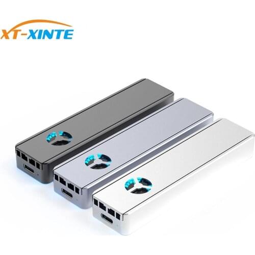 XT-XINTE M2 SSD Case for NVME Enclosure Built-in cooling fan M.2 to USB Type C 3.1 Adapter for PCIE M Key Disk Box