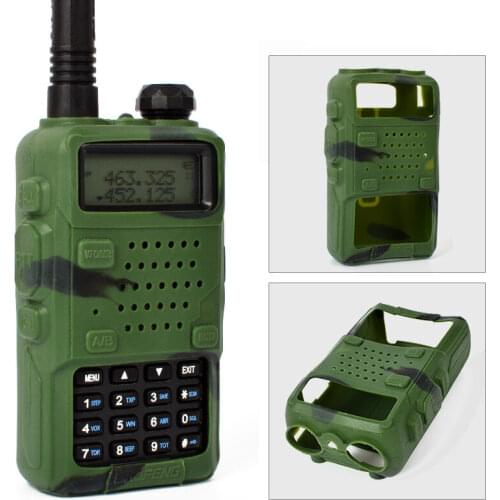 Silicone Rubber Protect Case Skin + Detachable Ring Neck Strap Lanyard for Walkie Talkie BAOFENG UV-5R UV-5RA/5RB/5RC/5RD/5RE