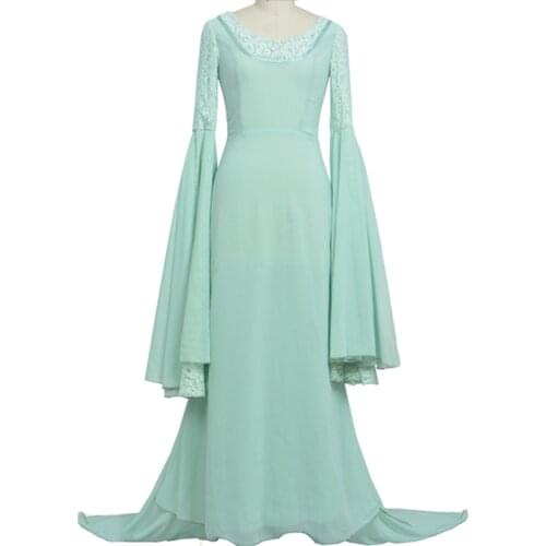 Arwen Green Dress Costume Gown Hand Made Tailor Made for women 11