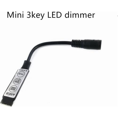 1pc black color 12V 24V Mini 3key LED dimmer mini led controller with DC connector 12A Good Quality