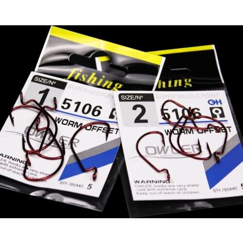 1 Pack 3 Packs Offset Hook Sea Hook Size 5/0#-6# Japanese Jig Worm Hook Offset Hook Stainless Steel Carp Lure Fishing Equipment