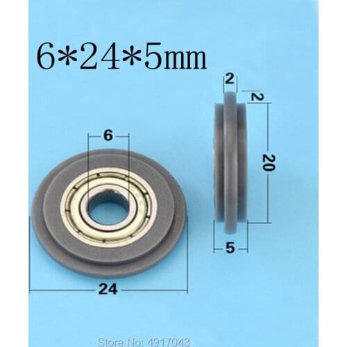 10pcs 696 bearing plastic coated door and window pulley with roller cam shoulder outer cam sub groove track guide wheel 6*24*5mm