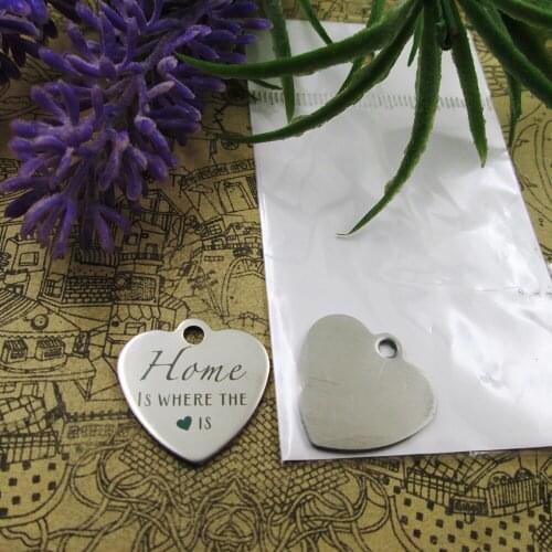 20pcs--"Home Is where the heart is"stainless steel charms 5 styles for choosing DIY Charms for necklace bracelets