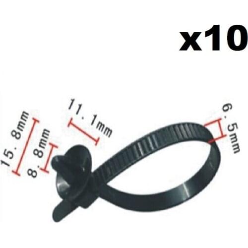 10x Push Mount Wire Ties Releasable Nylon Cable Strap For Honda / Nylon Retainer Clip Brand New
