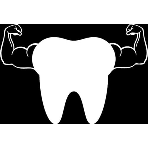 12.8*8.7cm Tooth Arm Bicep Window Decal dentist hygienist Funny Personality Stickers Car Sticker Car Accessories