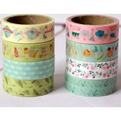 2pcs/set adhesive washi tape easy to tear summer feeling design decorative scrapbooking stationary sticker