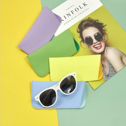 2021 New Summer Simple Solid Color Pu Leather Multifunctional Oblique Mouth Glasses Bag Case For Glasses