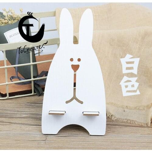 2020 New Creative Phone Holder rabbit holder Promotional Gifts Cute Cartoon Rabbit Wooden Phone Bracket Lazy Mobile Phone Stand