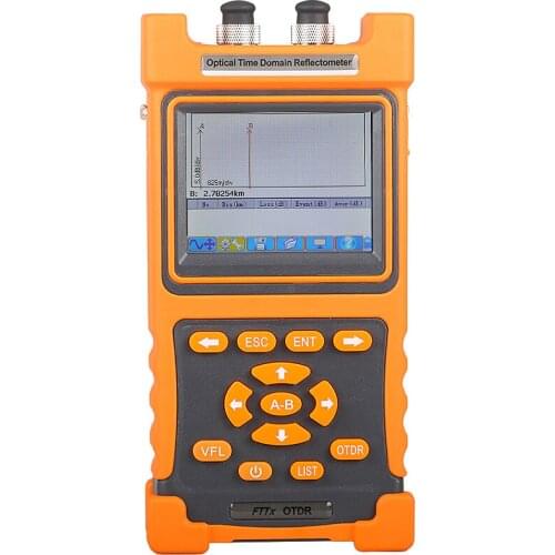 AUA5200 28/26dB SM 1310/1550nm Optical Time Domain Reflectometer Fiber Optic OTDR with 2mw VFL Touch Screen