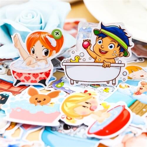 40pcs Creative kawaii Cute Hands handsome girls Bathe Animal scrapbooking stickers /decorative DIY craft photo albums/Children