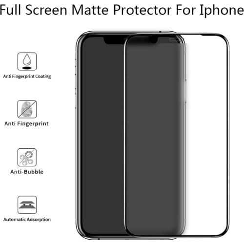 5Pcs Full Matte Glass For 11Pro Max Screen Protector Frosted Protective Tempered Gor i7 i8 i6s Plus X XS Max XR Glass