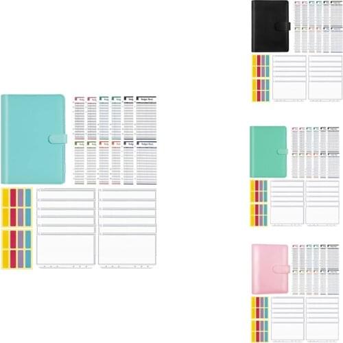 A6 Budget Binder Money Saving Cash Envelopes System Cover,Waterproof Clear Binder Pockets,Expense Budget Planner