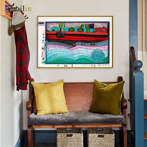 Bedroom Abstract Decorative Canvas Painting Retro Poster and Print Living Room Wall Art Paintings Blue Pictures Home Unframed 02