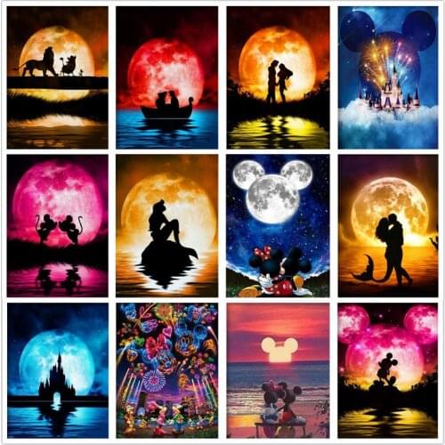 Full Square/Round Drill Embroide 5D Diamond Painting "Disney Princess Shadow Moon" Embroidery Cross Stitch Mosaic Home Decor