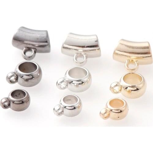 3Colors 50pcs/lot Multiple Sizes CCB Pendant Clip Clasp Bail Beads Loose Spacer Beads For Jewelry Making DIY Necklace Bracelet