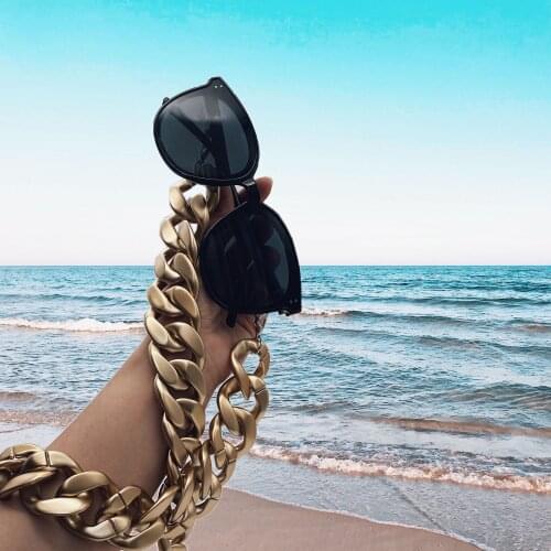 2021 Gold Color transparent resin acrylic glasses chain mask chain sunglasses holder mask lanyard