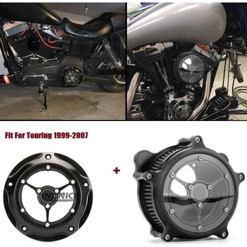 Black see through Derby point timing covers AIR intake filter Fit For harley 1999-2015 Heritage Softail Classic FLSTC 1999-2007