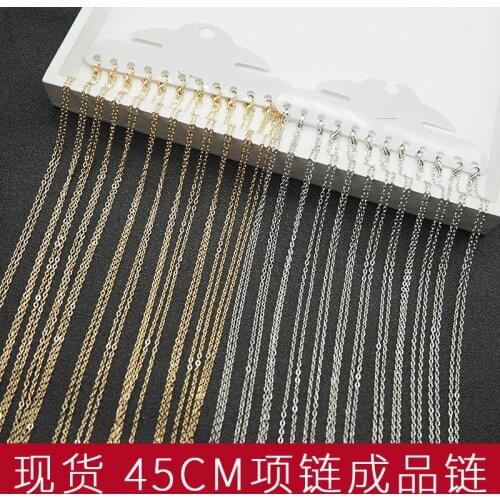 1.8mm color cross chain O chain clavel chain DIY jewelry necklace 45cm copper chain lobster buckle wholesale