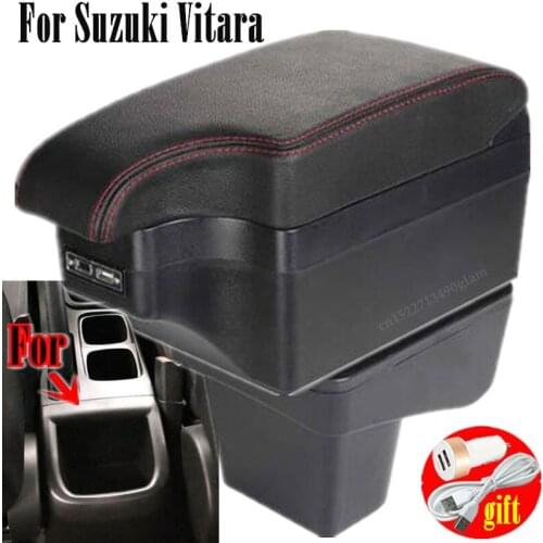 For Suzuki Vitara Armrest Retrofit parts dedicated Car Armrest Center Storage box car accessories Interior USB Easy to install