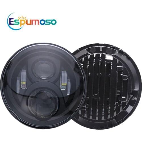 7inch Led Headlight Round DRL 12V 24V Turn Signal Hi-Low Beam Halo Ring Angel Eye 6Led for Jeep Motorcycle Lada Niva Offroad 4x4