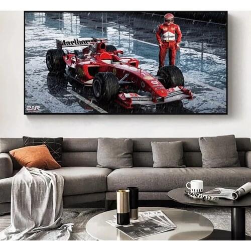 Ferraris F2004 Car F1 Racing Sport Cars Wall Art Poster and Prints Oil Canvas Painting For Home Living Room Decor Unframed