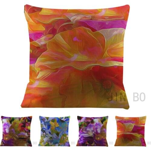 3D plant flowers art 45*45cm Short plush pillow case Cushion cover Hotel office bar car sofa pillow cushion covers
