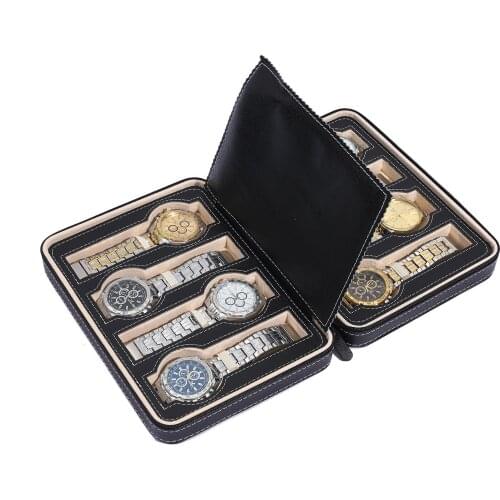 Leather Watch Box Storage Display Box Organizer Luxury Retro Casket 4 Epitopes Fashion Watches Travel Case New Square Zipper Bag
