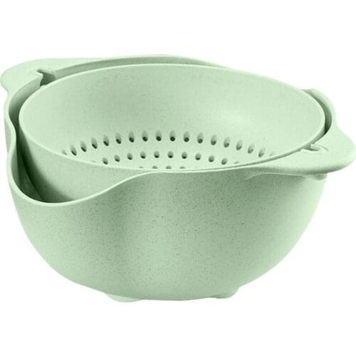 JOYBOS Kitchen Double Drain Basket Washing Strainer Vegetable Fruit Basket Washing Vegetables Quality Wash Drain Storage JBS89