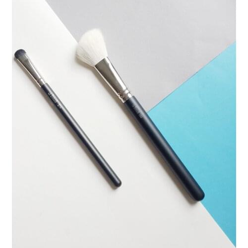 La Beaute 168 Angled Contour Brush / 214 Short Eye Shader Brush - Goat Hair Face Contour Blush Powder Eyeshadow Makeup Tools